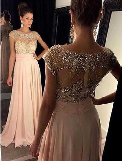 Cap Sleeve Prom Dresses,Charming Prom ...